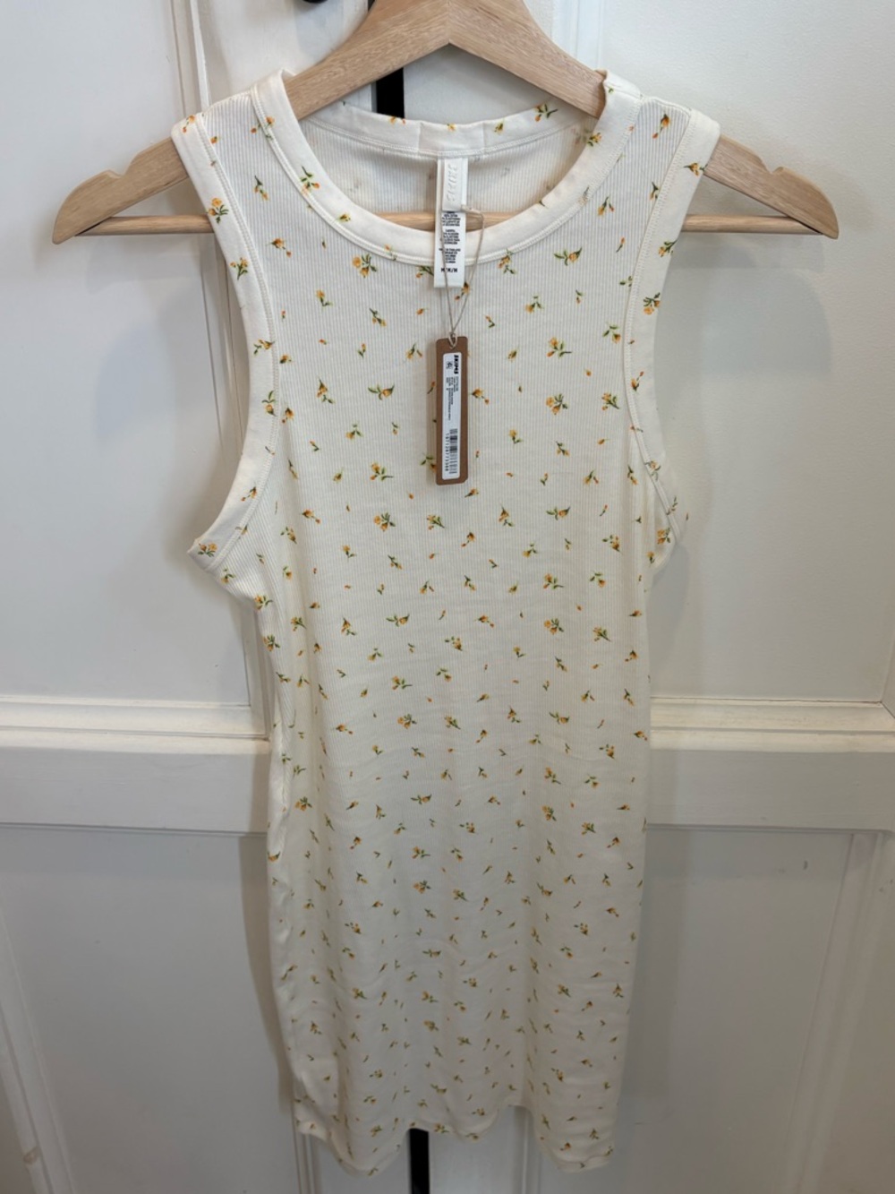 Skims cotton rib tank dress marigold rosebud print new with tags size medium
